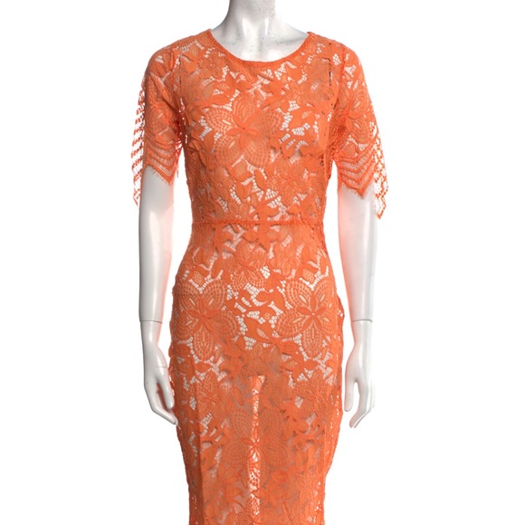 Dresses & Skirts - NWOT RARE For Love & Lemons Orange Lace  Dress - slip included!